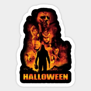 Retro Halloween Movie Sticker